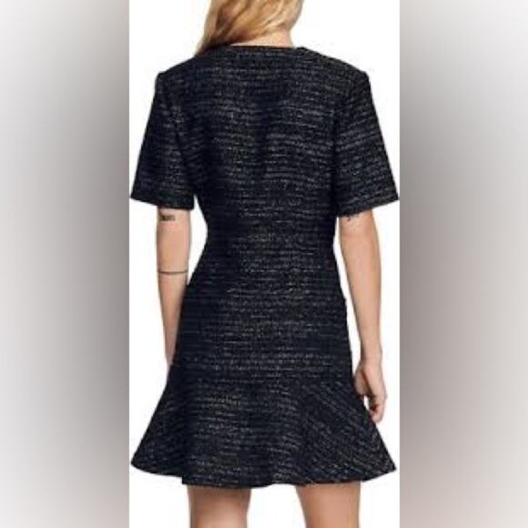 Sandro Gwendoline Tweed Dress Black Size 4 US - Picture 6 of 10